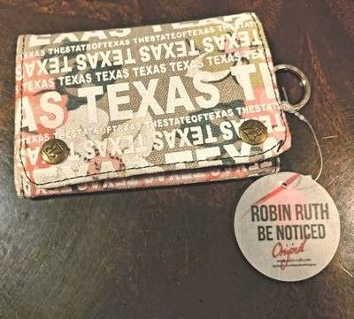  Robin Ruth Texas Floral Trifold Wallet with Key Ring NWT