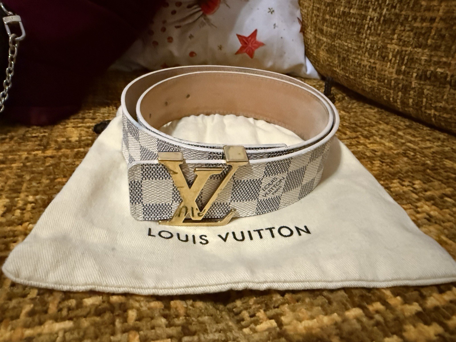 Louis Vuitton Initiales Damier Azur Canvas M9609 Size 80/32 Authentic