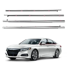 4 Pcs Car Outer Door Window Moulding Trim Weatherstrip Seal Belt Compatible w...