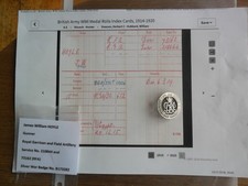 WW1 Silver War Badge For Services Rendered INO Hoyle Royal Artillery