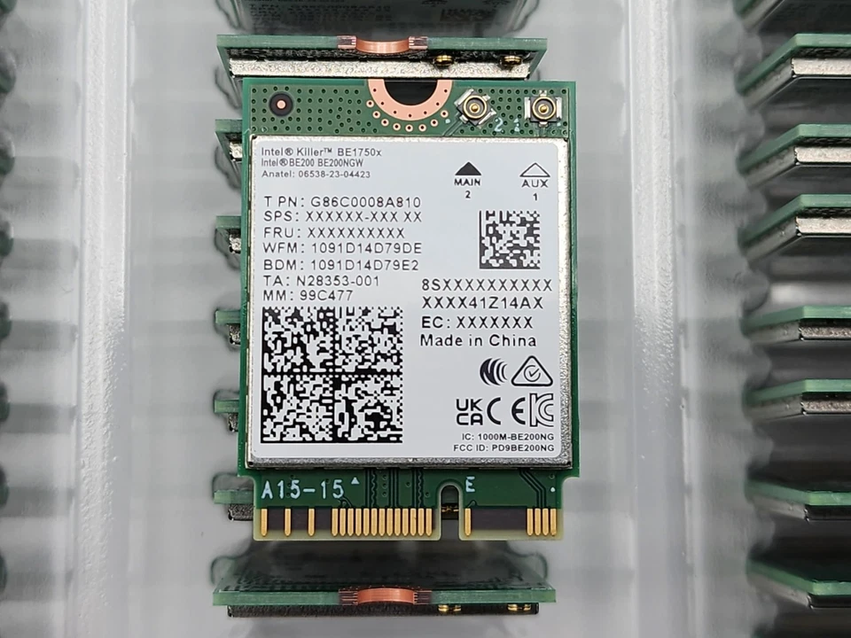 Tarjeta BE200 1750x y BT 5.4 Wi-Fi 7 con M.2. Interfaz clave pcie para procesadores... Foto 3 de 3