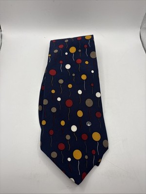Vintage Vicky Davis Celebration 100% Silk Tie Necktie Multicolor Balloons