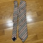 Burberry Men's Silk Tie Classic Colors Plaid Red/Silver/Black