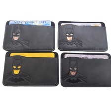 Personalized Leather Bat Wallet Superhero Mask Card Holder Custom Hero ID Wallet