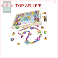 Melissa  Doug Created by Me Bead Bouquet, Deluxe Wooden Jewelry Making Kit, 22