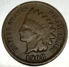 1908 Indian Head Cent Penny Good Condition 1c US Coin - 2623