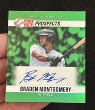 Braden Montgomery Auto 1/1 Green Mini - 2026 Leaf Pro Set Baseball 90AM-BM2