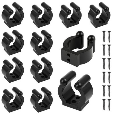 12Pcs Plastic Pool Cue Holder Fishing Pole Rod Holder Clips for Wall Snooker Cue