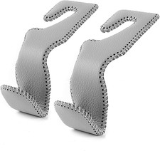 Headrest Hooks for Car, Back Seat Organizer Gray Leather Hanger Holder Hook, for