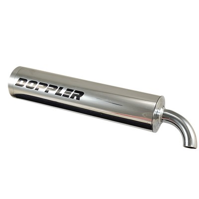 Auspuff/Schalldämpfer Roller Doppler S3R Aluminium poliert Universalbefestigung