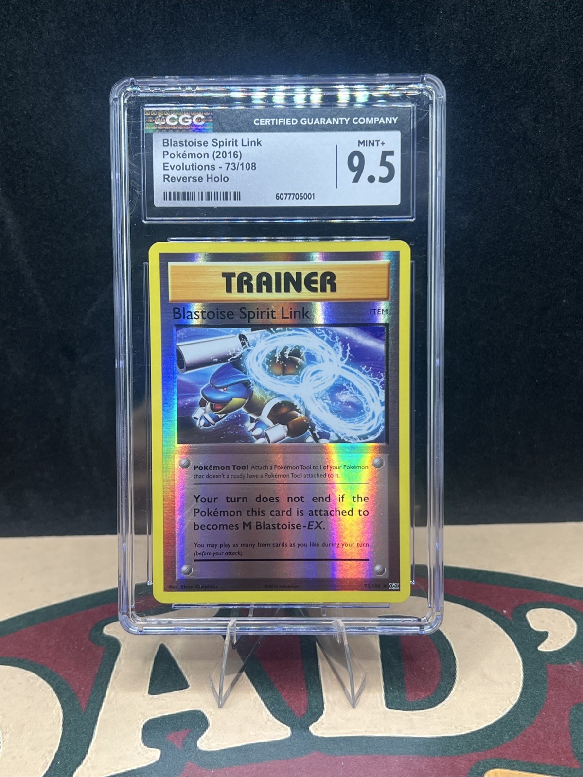 2016 Pokemon XY Evolutions #73 Blastoise Spirit Link - Reverse Foil CGC 9.5
