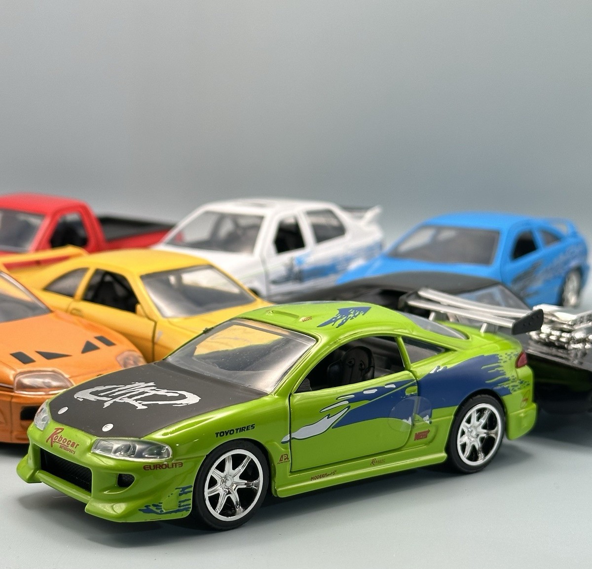 Jada Fast Furious Set Of 7 Lightenin Eclipse Charger Skyline