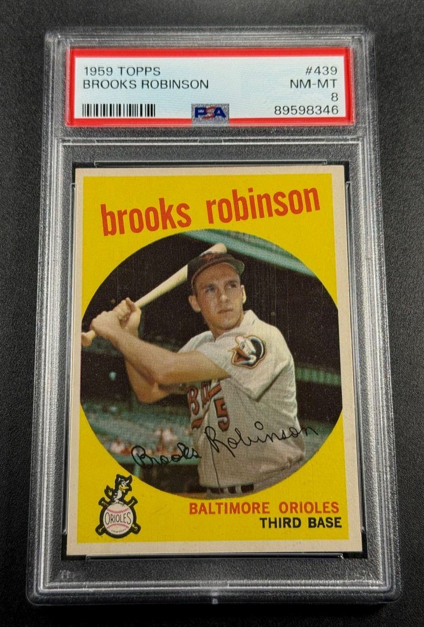 BROOKS ROBINSON 1959 TOPPS #439 VINTAGE CARD NM-MINT PSA 8 BALTIMORE ORIOLES HOF