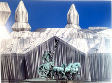 Christo + Jeanne Claude, Der verhüllte Reichstag mit Quadriga, Foto W. Volz