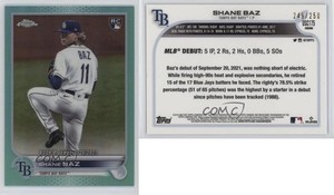 2022 Topps Chrome Update Debut Aqua Refractor /250 Shane Baz #USC175 Rookie RC