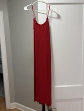 Reformation Red Smocked Scoop Neck Spaghetti Strap Maxi Dress Women’s 2