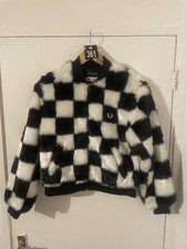 Giacca Fred Perry Amy Winehouse bianca e nera a quadri taglia 8 usata ottima