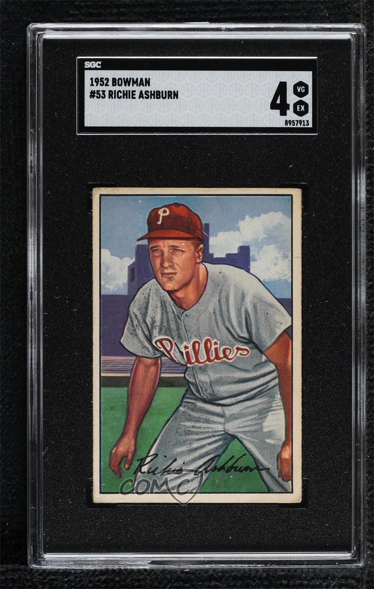 1952 Bowman Richie Ashburn #53 SGC 4 HOF 0q4x