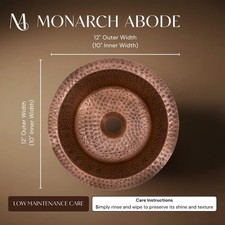 Monarch Abode Kitchen & Bar Sink – 12” Essex Dual Mount Drop in Copper Bar Sink