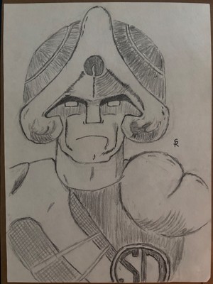 Strontium Dog Johnny Alpha drawing (8x11 in) by R.S.