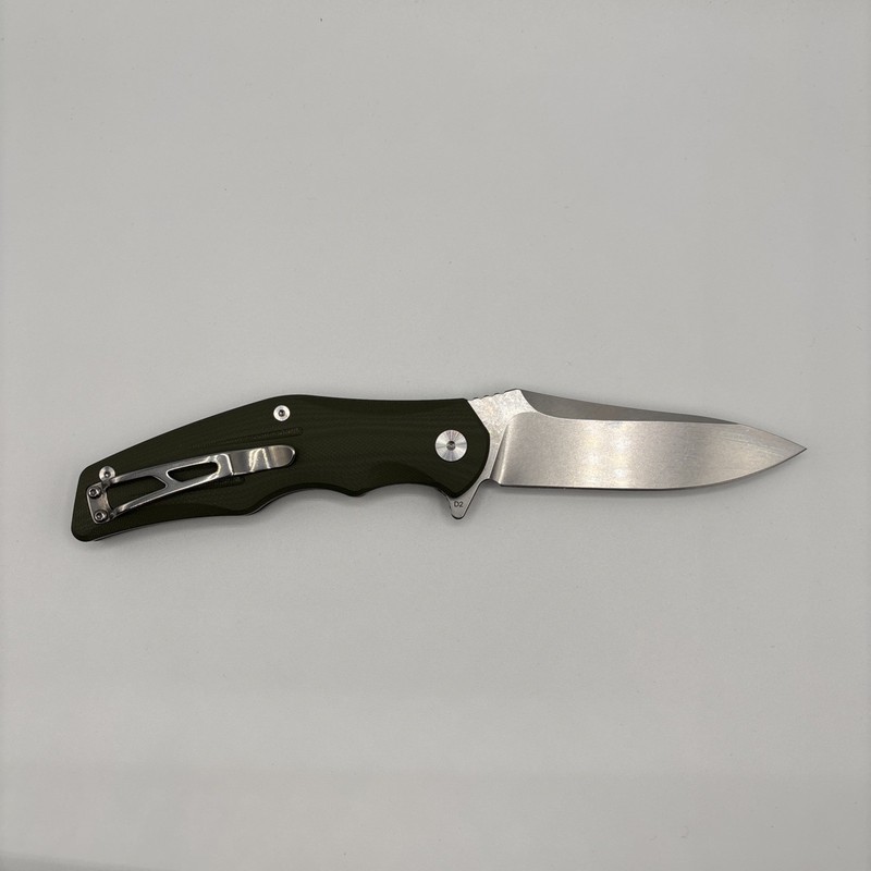 QSP Pangolin Folding Pocket Knife, 3.75" D2 Stonewash Blade EDC Knife, Green ...
