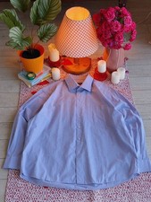 Vintage Christian Dior Blue Striped Shirt Size 6 Cotton Blend