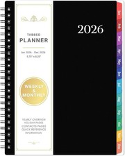 2026 Planner Weekly Monthly A5 Planner Jan  Dec 2026 Twin Wire Bound Black Notebo