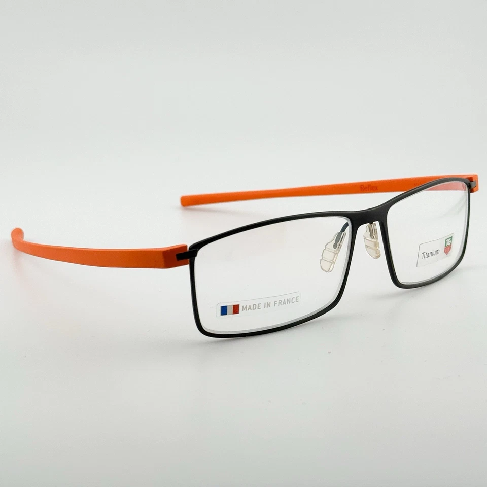 Auténticas gafas Tag Heuer TH 3901 Full Rim Reflex marco negro/naranja Francia Foto 4 de 4