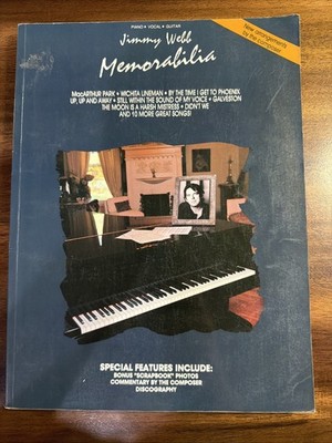 Jimmy Webb: Memorabilia, Piano Vocal Guitar, 1990, 0 8 954 4 98 5 Soft Cover Ed.