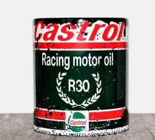 Premium Retro Castrol R30 Motorcycle Racing Motor Oil Can Mug Tea Coffee Mug