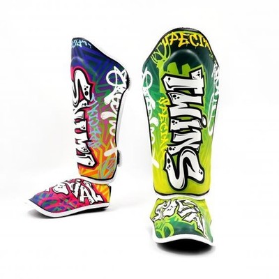 Twins Fancy Shinguard SGL10 Graffiti Original Leather Shinpad High Quality