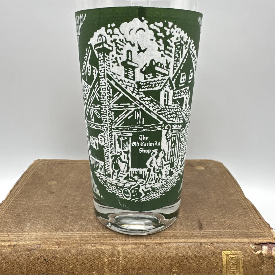 Set of 3 Royal China The Old Curiosity Shop 12 oz Green Tumblers Scarce MCM - Image 4 of 4