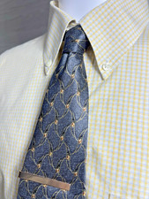 Brooks Brothers 1818 Classic Fit Yellow Check 17.5-34 XL Button Down Free Tie