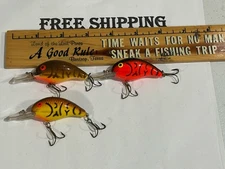 LOT OF 3 Pre-Pradco Bandit Crankbait Fishing Lures 200 Series GOOD CRAW COLORS