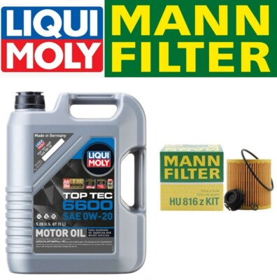 #ad #ad Oil Change Kit w LIQUIMOLY 0W 20 Top Tec 6600MANN HU816z KIT Filter SEE FITMENT $89.88