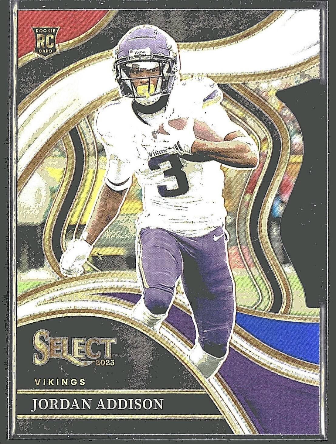 2023 Panini Select #254 Jordan Addison Red and Blue Prizms Die Cuts