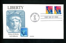 US FDC #2599 Uncovers 1994 Haines City FL Statue of Liberty Plate # D1111