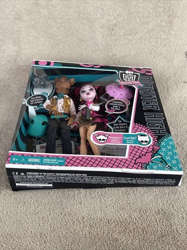 Monster High - Forbitten Love Draculaura & Clawd Wolf Dolls Mattel 2010 New - Picture 10 of 12
