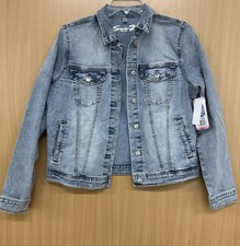 Seven7 Ladies Collared Button Up Denim Jacket Size Small S