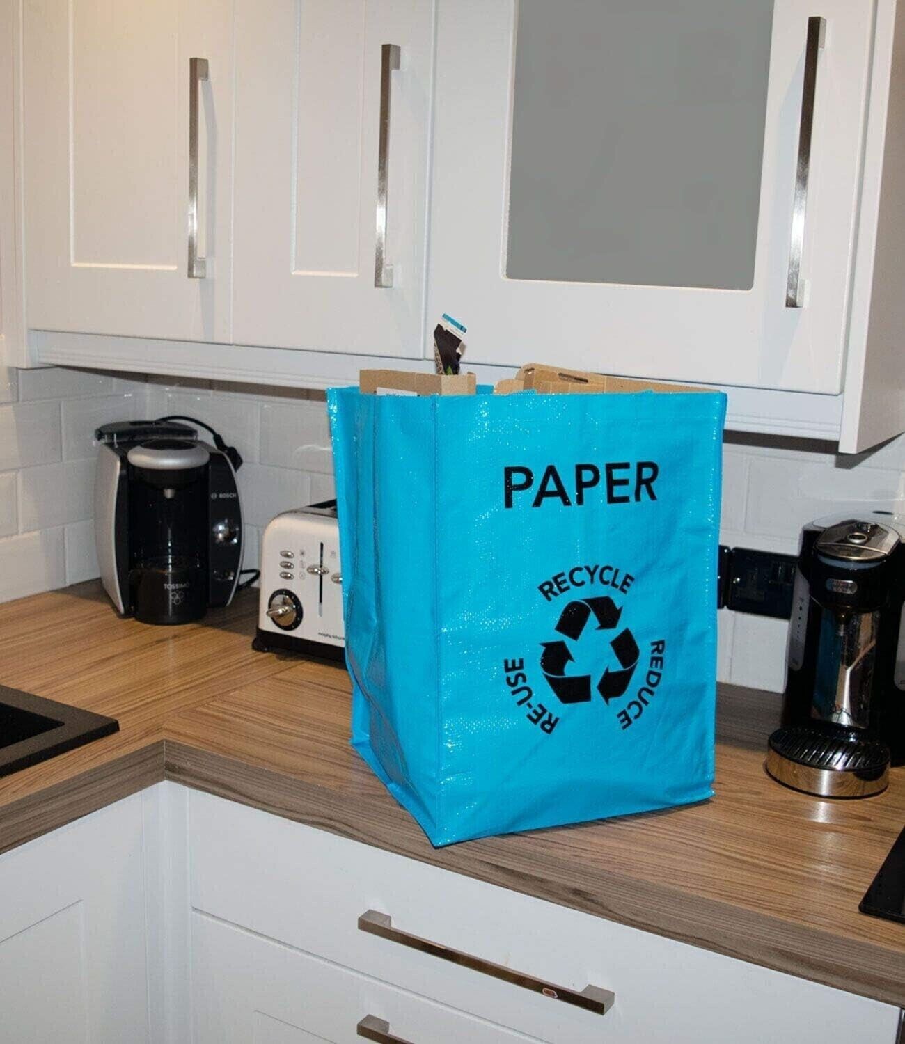 Multicoloured Reusable Recycle Bags Set of 3 Large Household Waste