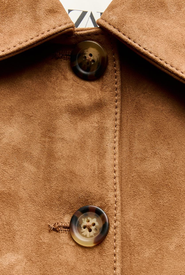 NEW ZARA 2024 CAMEL ZW COLLECTION LEATHER SUEDE JACKET SIZE NEW ZARA 2024 CAMEL ZW COLLECTION LEATHER SUEDE JACKET SIZE