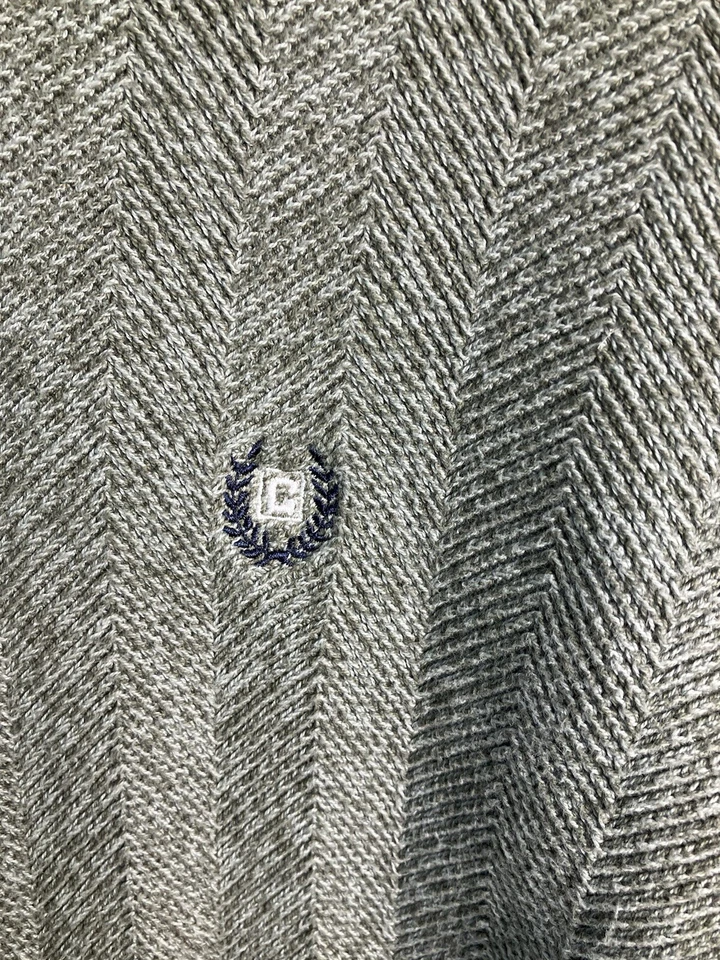 Suéter CHAPS Para Hombre Verde Musgo Oliva LS Todo Algodón Tejido Espiga TALLA GRANDE Foto 4 de 4