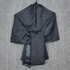 Floral Scarf Wrap Womens Black Textured Elegant Rectangle 68x19