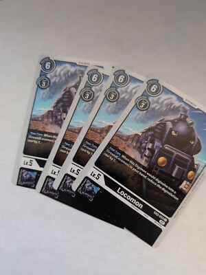 4X Locomon EX2-033 C Common Black Digimion TCG Card Playset