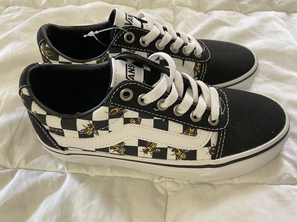 Vans Bumble Bee Sneakers Womens Black Checker Low Top