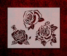 Roses Three 8.5" x 11" Stencil FAST FREE SHIPPING (594)