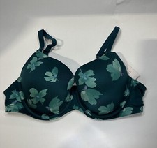 Women's Nursing Full Coverage T-Shirt Bra - Auden Floral Teal 36C, Blue