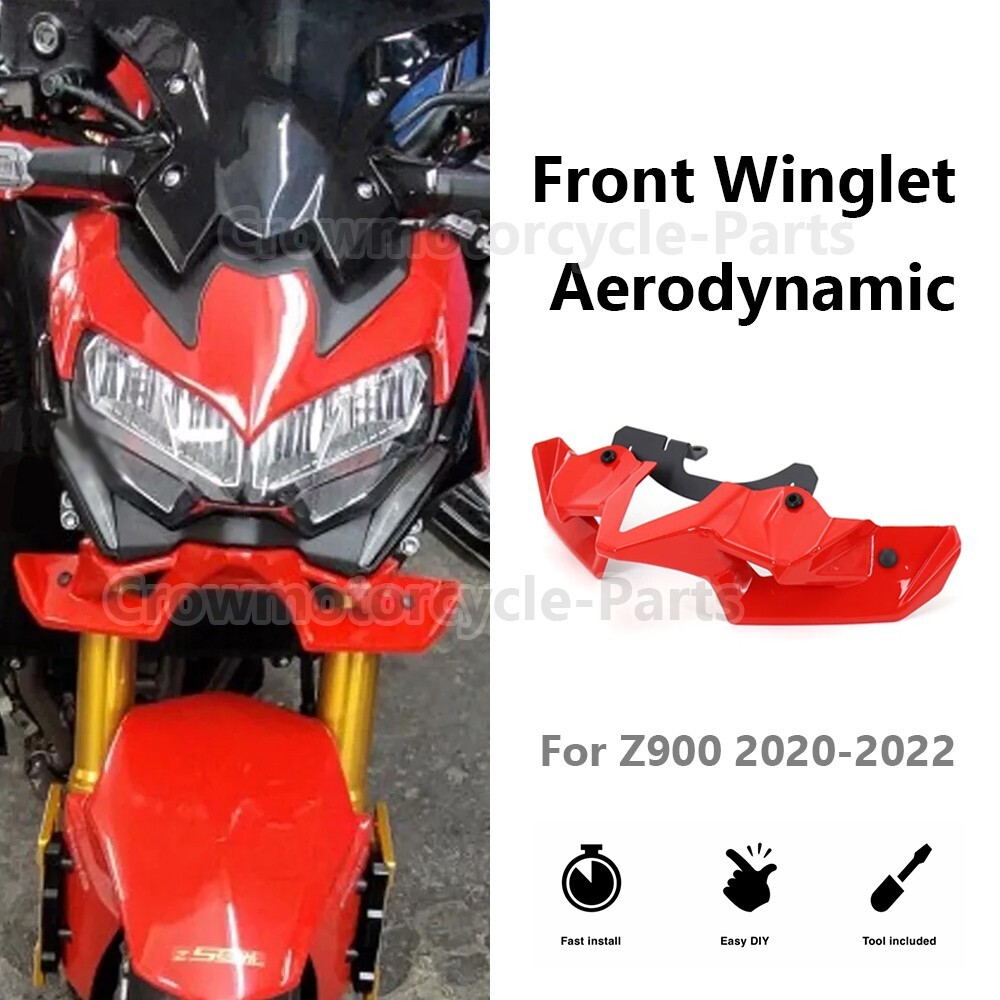 For Kawasaki Z900 2020-2022 Red Front Winglet Aerodynamic Wind