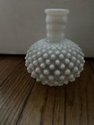 Vintage White Opalescent Hobnail Bottle Bud Vase Candle Holder MCM 5 in — photo 3