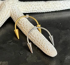 1pc Smiley Piercing Fangs Spiked Circular Barbell Spike Horseshoe Ring